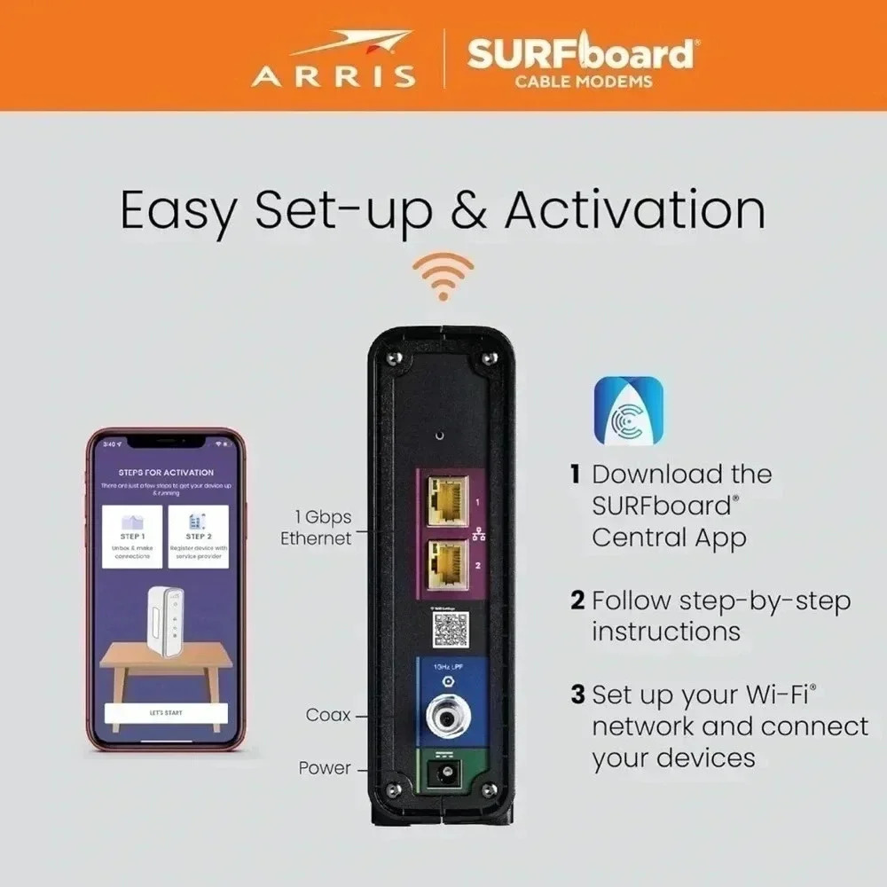 ARRIS SURFboard Cable Modem & Wi-Fi Router - Picture 2 of 6